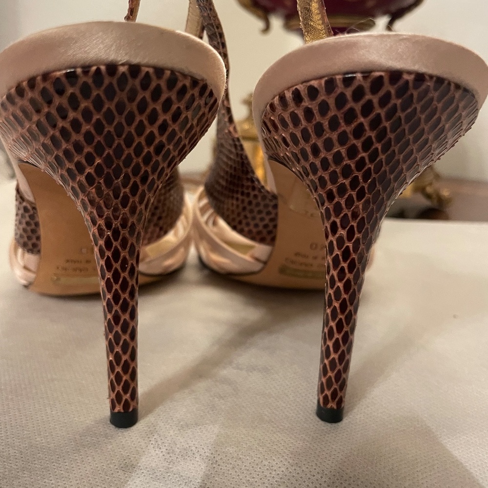 Designer Dolce & Gabbana Italy Satin' and Snake Skin PRISTINE - Picture 4 of 5